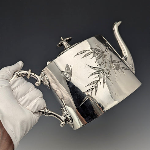 約 1890 年英國古董鍍銀茶壺 James Dixon