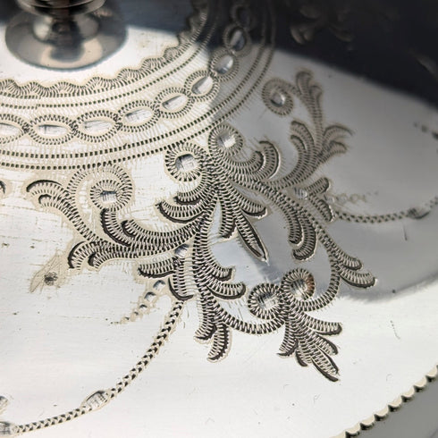 19世紀後半 英国アンティーク ビスケットバレル シルバープレート蓋 Kerr&Phillips