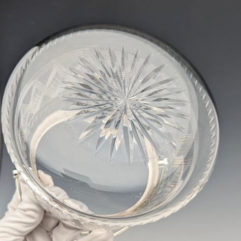 19世紀後半 英国アンティーク ビスケットバレル シルバープレート蓋 Kerr&Phillips