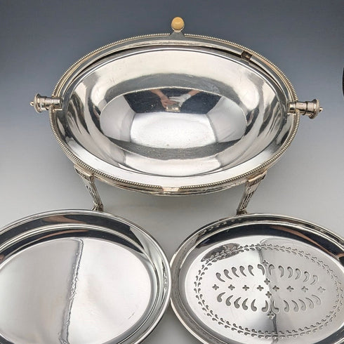 1900年頃 英国アンティーク シルバープレート製 ブレックファーストディッシュ WALKER&HALL