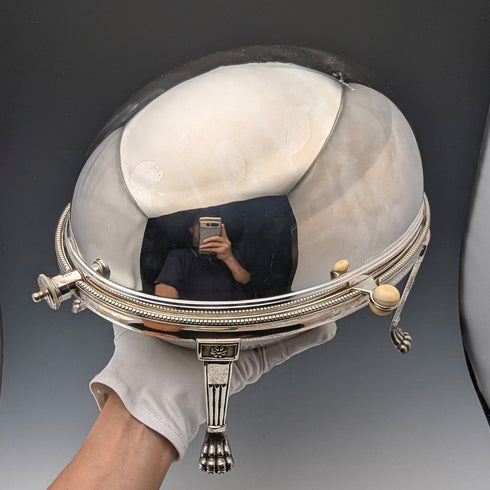 1900年頃 英国アンティーク シルバープレート製 ブレックファーストディッシュ WALKER&HALL