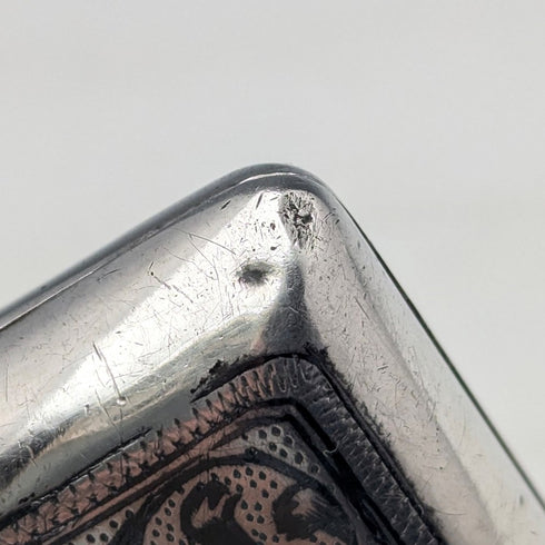 Circa 1900 Russian Antique 875 Silver Niello Decorated Cigarette Case 143g