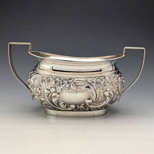 1906 British antique sterling silver sugar pot 208g John Rose
