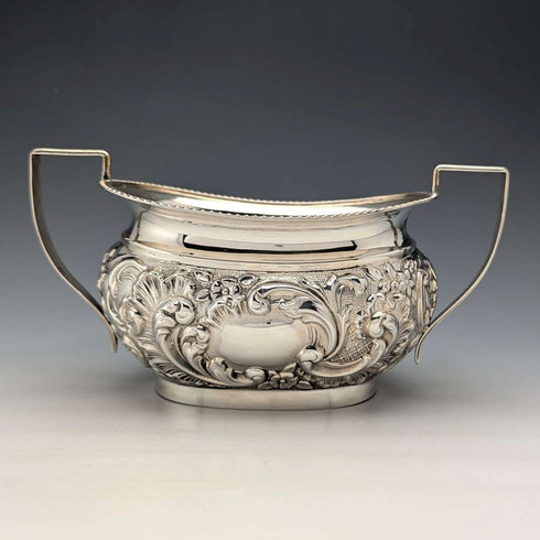 1906年 英国アンティーク 純銀製シュガーポット 208g John Rose