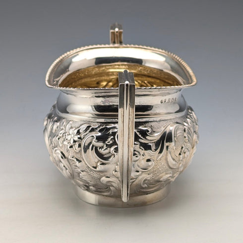 1906 British antique sterling silver sugar pot 208g John Rose