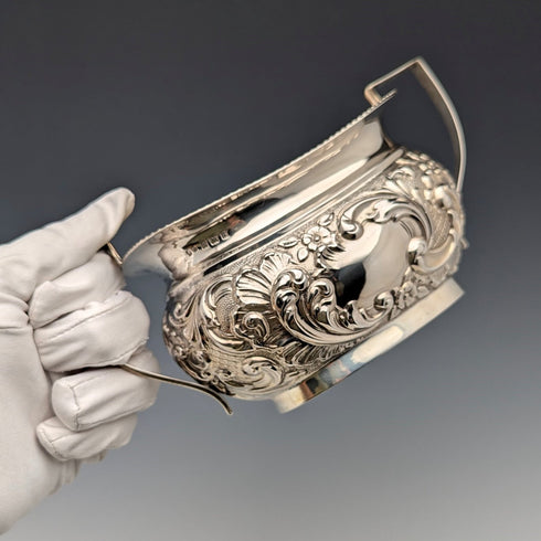 1906 British antique sterling silver sugar pot 208g John Rose