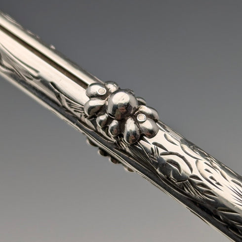 1905年頃 アンティーク 純銀製製 推進式ペンシル&つけペン 90-112mm