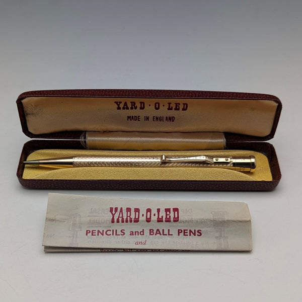British Vintage Yard O' Red Rolled Gold Propelled Pencil in Case
