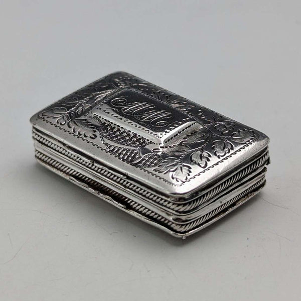 1822 British antique sterling silver vinaigrette by Thomas & William Simpson