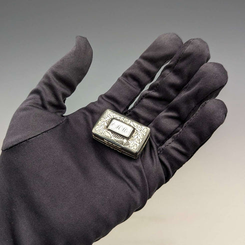 1822 British antique sterling silver vinaigrette by Thomas & William Simpson