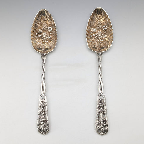 1875年頃 英国アンティーク シルバープレート製 ベリースプーン ペア