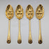 Set of 4 late 19th century British antique gold plated berry spoons