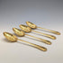 Set of 4 late 19th century British antique gold plated berry spoons