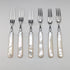 1950s British Vintage White Mother of Pearl Handle Stainless Steel Blade Small Cutlery Pair (6 Pieces)