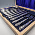 6 pairs of antique British silver plate cutlery from around 1910 in a wooden box