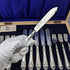 6 pairs of antique British silver plate cutlery from around 1910 in a wooden box
