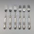 1853 British antique pure silver dessert cutlery, 6 pairs, total weight 537g, Francis Higgins II, wooden box