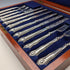 1902 British antique pure silver dessert cutlery, 6 pairs, total 466g, P Ashberry & Sons, wooden box