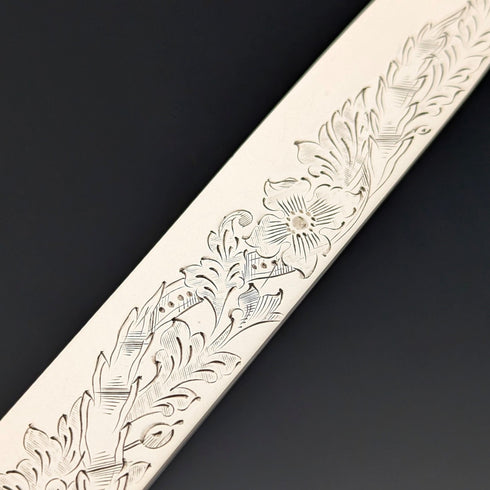 1902 British antique pure silver dessert cutlery, 6 pairs, total 466g, P Ashberry & Sons, wooden box