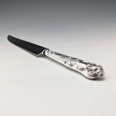 1962 British Vintage Sterling Silver Handle Cake Knife Queens Pattern