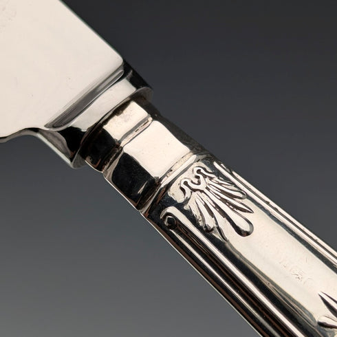 1962 British Vintage Sterling Silver Handle Cake Knife Queens Pattern