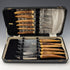 Antique British Antler Handle Steak Cutlery Set of 6 Pairs Harrison Fisher & Co.