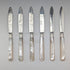 Circa 1903 British Antique White Mother of Pearl Handle Dessert Cutlery Pair of 6 Elkington with Tray