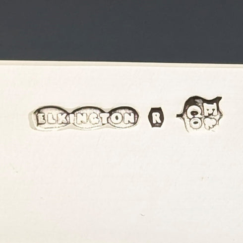 Circa 1903 British Antique White Mother of Pearl Handle Dessert Cutlery Pair of 6 Elkington with Tray