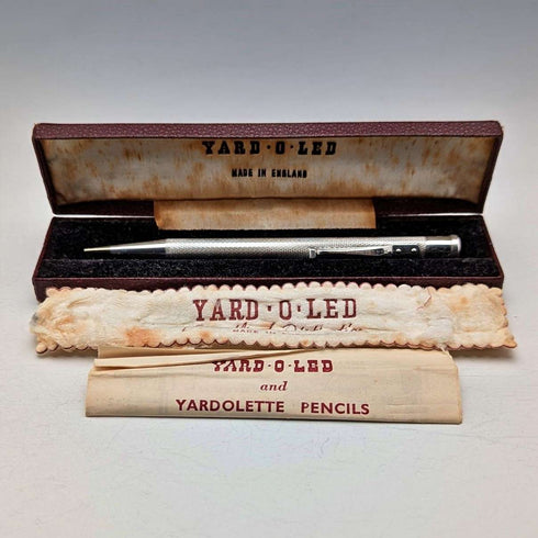 1955 British Yard O'Red Sterling Silver Push-Pull Pencil in Case