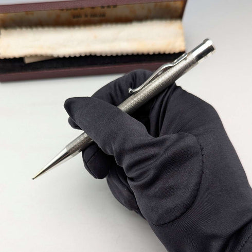 1955 British Yard O'Red Sterling Silver Push-Pull Pencil in Case