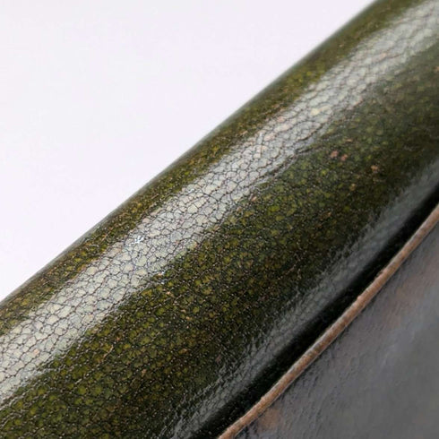 1898 British antique sterling silver decorated small leather wallet with coin purse GH James & Co.