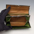 1898 British antique sterling silver decorated small leather wallet with coin purse GH James & Co.