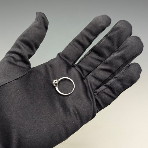 British vintage jewelry zirconia sterling silver ring (size 9)