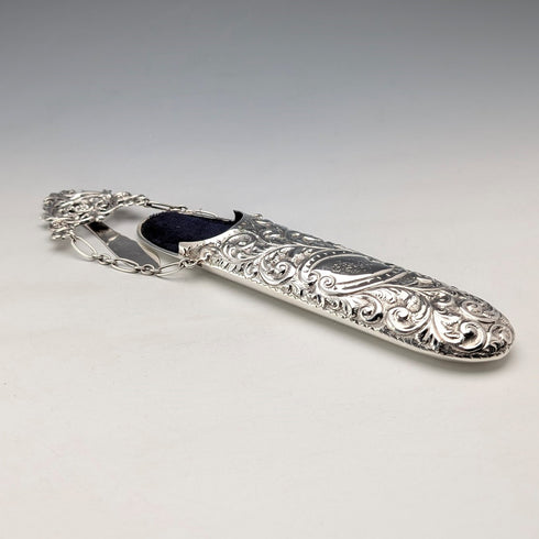 1895 年英國古董純銀 Chatelaine 眼鏡盒 Colen Hewer