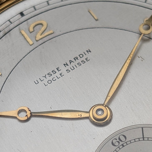 1940年頃 ヴィンテージ ユリス・ナルダン 懐中時計 18金ケース 動作良好 ケース・保証書付