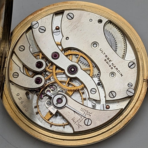 1940年頃 ヴィンテージ ユリス・ナルダン 懐中時計 18金ケース 動作良好 ケース・保証書付