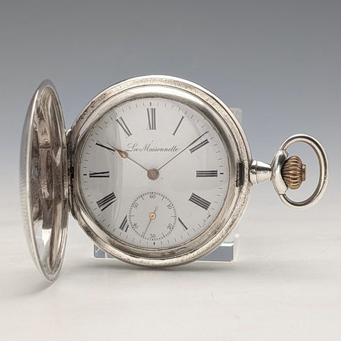 Antique La Maisonette pocket watch, circa 1910, silver side hunter case, in good working order