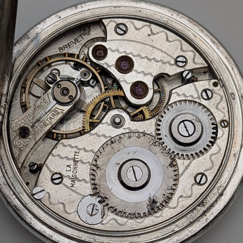 Antique La Maisonette pocket watch, circa 1910, silver side hunter case, in good working order