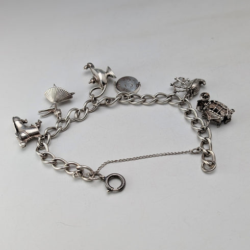 1970 年代英國復古純銀吊飾手鍊 26 克