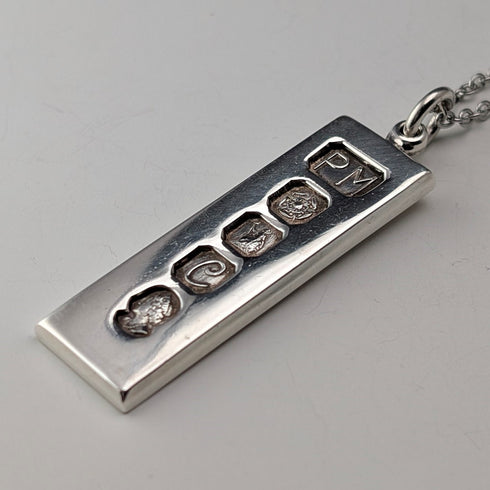 1977 年英國不列顛尼亞銀錠吊墜 1/2 金衡盎司項鍊含