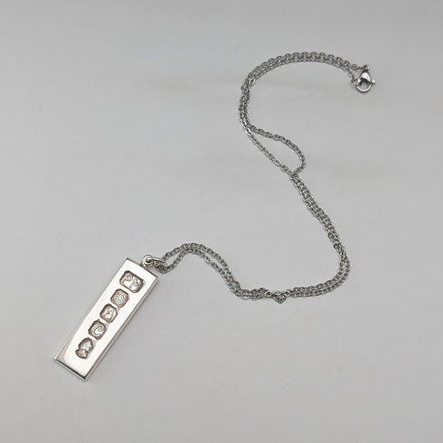 1977 年英國不列顛尼亞銀錠吊墜 1/2 金衡盎司項鍊含