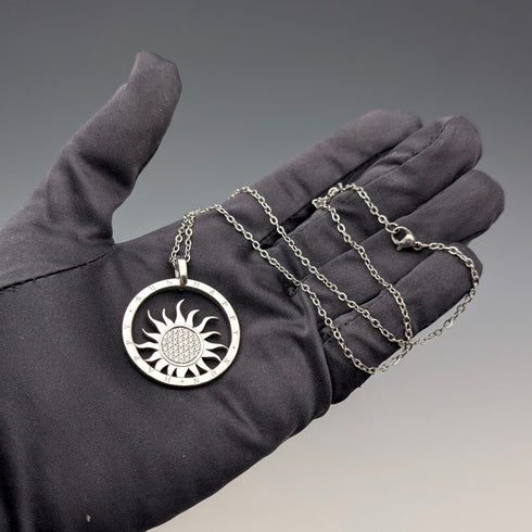 復古純銀太陽設計吊墜 11.5 克項鍊