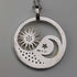 Vintage sterling silver pendant with moon and sun design, 13.5g, with necklace