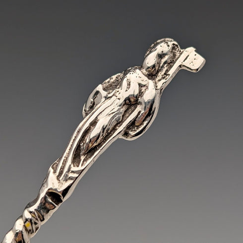 1902 British antique sterling silver spoon pair 110g John Millward Banks