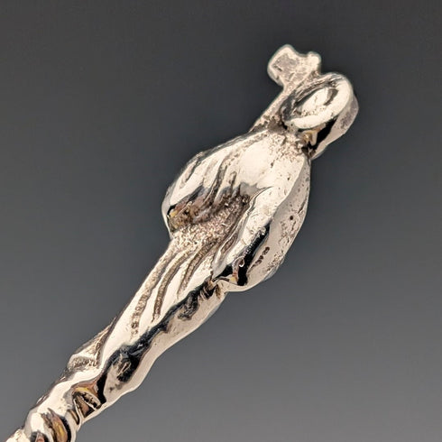 1902 British antique sterling silver spoon pair 110g John Millward Banks