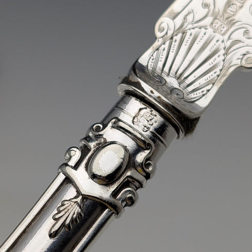 Late 19th Century British Antique Silver Plate Handle Cutlery 7 Pair by John Gilbert