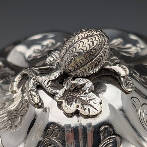 19世紀後半 英国アンティーク シルバープレート製 メロン型ティーポット