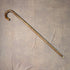 Antique British gentleman's brown shaft curved handle walking stick 78cm