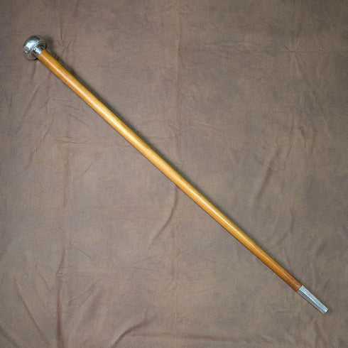 ヴィンテージ 極太タンシャフト 純銀丸ハンドル ステッキ 杖 86cm
