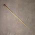Antique British brown and tan shaft round handle walking stick 77cm